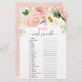 Babywort Rührei Baby Dusche Spiel rosa Grün