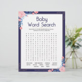 Babywortsuche [Blumenrahmen] Briefbogen (Stehend Vorderseite)