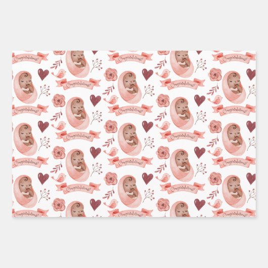 Babywrapping Paper Flat Sheet Set 3 Geschenkpapier Set (Vorderseite 3)