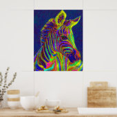 Babyzebra in Taschentönen Poster (Küche)