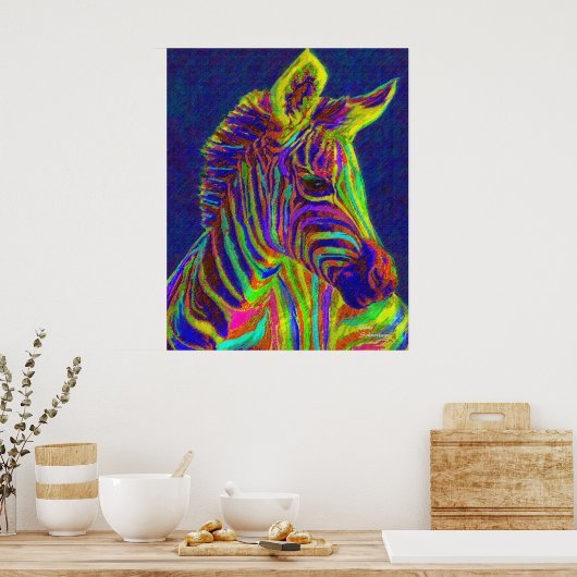 Babyzebra in Taschentönen Poster (Küche)