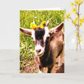 Babyziege mit Blume - Blankokarte Karte (Gelbe Blume)