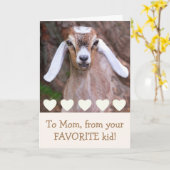 Babyziege und Herz Muttertag Karte (Gelbe Blume)