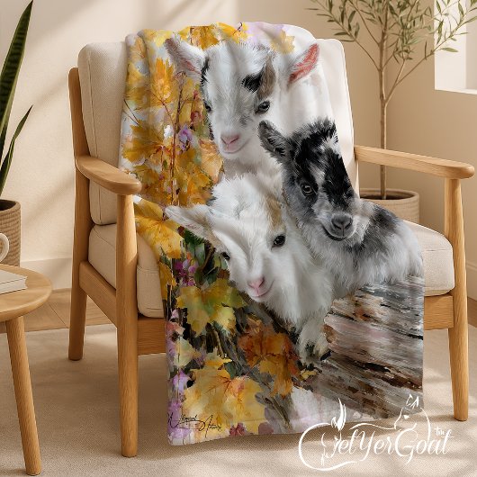 Babyziegen im Herbst 11 Fleecedecke