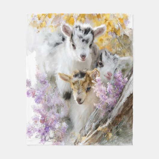 Babyziegen im Herbst 15 Fleecedecke (Vorderseite)