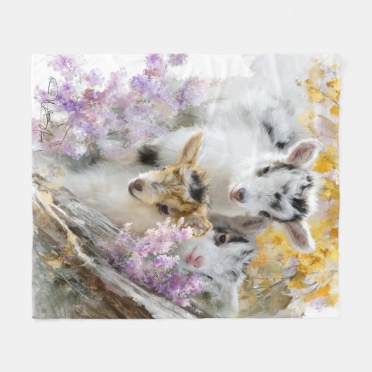 Babyziegen im Herbst 15 Fleecedecke (Vorderseite (Horizontal))