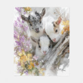 Babyziegen im Herbst Blätter 10 Fleecedecke (Vorderseite)