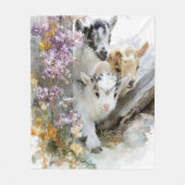 Babyziegen in Herbstblättern 5 Fleecedecke (Vorderseite)