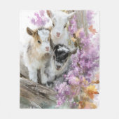 Babyziegen in Herbstblättern 6 Fleecedecke (Vorderseite)