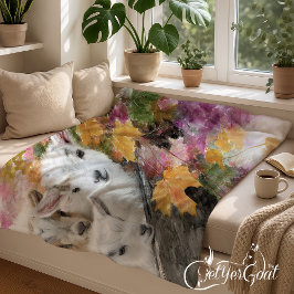 Babyziegen in Herbstblättern 8 Fleecedecke