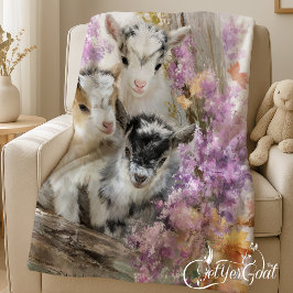 Babyziegen in Herbstblättern 9 Fleecedecke