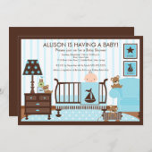 Babyzimmer Babydusche Einladung (Vorne/Hinten)