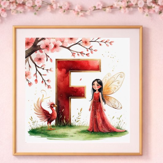 Babyzimmer Brief F Fee Floral Poster