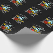 Bac Beat Funny Drummer Bacteria Pun Dark BG Geschenkpapier (Ecke)