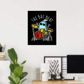 Bac Beat Funny Drummer Bacteria Pun Dark BG Poster (Heimbüro)
