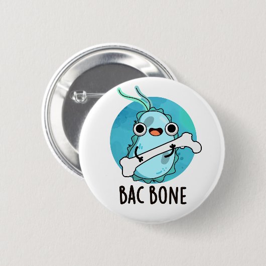 Bac Bone Funny Bacteria Pub Button (Vorne & Hinten)