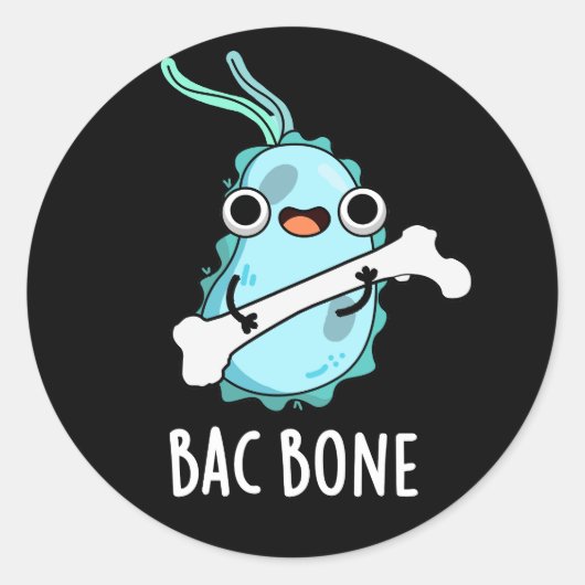 Bac Bone Funny Bacteria Pub Runder Aufkleber (Vorderseite)