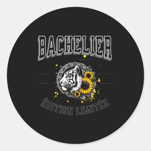 Bac Diploma 2025 Tiger Limited Edition New Bachelo Runder Aufkleber (Vorderseite)