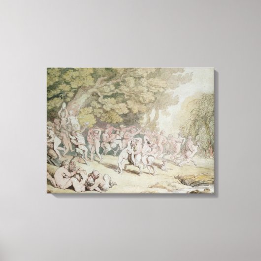 Bacchanalia (Pen, Tinte und Tupfer) Leinwanddruck (Vorderseite)