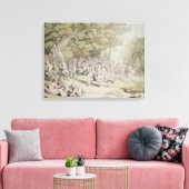 Bacchanalia (Pen, Tinte und Tupfer) Leinwanddruck (Insitu (Wohnzimmer))