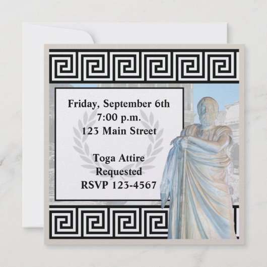 Bacchanalia Time Einladung (Rückseite)