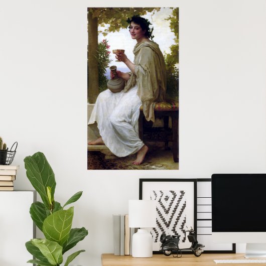 Bacchante von William-Adolphe Bouguereau Poster (Heimbüro)