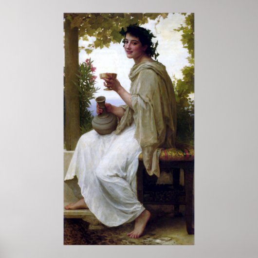 Bacchante von William-Adolphe Bouguereau Poster (Vorne)