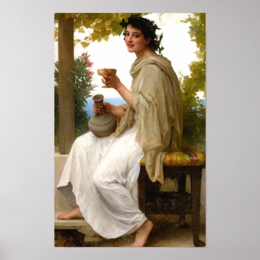 Bacchantin von William Bouguereau Poster (Vorne)