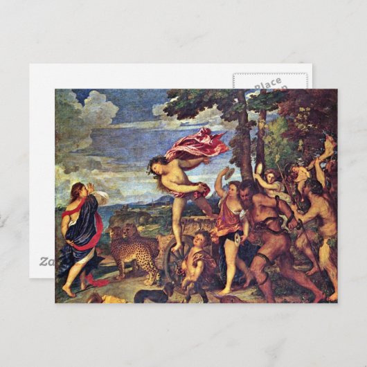 Bacchus and Ariadne " von Tizian (beste Qualität) Postkarte (Vorne/Hinten)