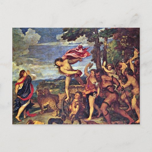 Bacchus and Ariadne " von Tizian (beste Qualität) Postkarte (Vorderseite)