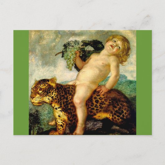Bacchus beim Leoparden Postkarte (Vorderseite)