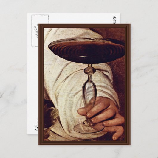 Bacchus, Detail von Michelangelo Merisi Da Caravag Postkarte (Vorne/Hinten)