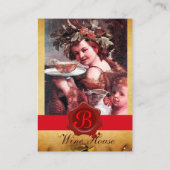 BACCHUS, GRAPEN,ROSE WEIN ROTES SIEGEL PARCHMENT VISITENKARTE (Rückseite)