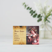 BACCHUS, GRAPEN,ROSE WEIN ROTES SIEGEL PARCHMENT VISITENKARTE (Stehend Vorderseite)