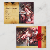 BACCHUS, GRAPEN,ROSE WEIN ROTES SIEGEL PARCHMENT VISITENKARTE (Vorne/Hinten)