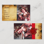 BACCHUS, GRAPEN,ROSE WEIN ROTES SIEGEL PARCHMENT VISITENKARTE (Vorne/Hinten)