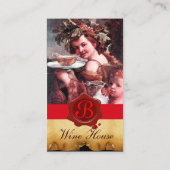 BACCHUS, GRAPEN,ROSE WEIN ROTES SIEGEL PARCHMENT VISITENKARTE (Rückseite)
