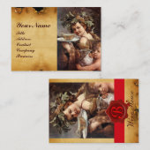 BACCHUS, GRAPEN, SIEGEL AUS WEISSEM WEIN VISITENKARTE (Vorne/Hinten)