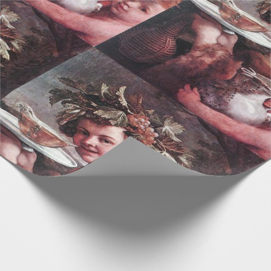 BACCHUS, GRAPEN UND ROSE GESCHENKPAPIER (Ecke)