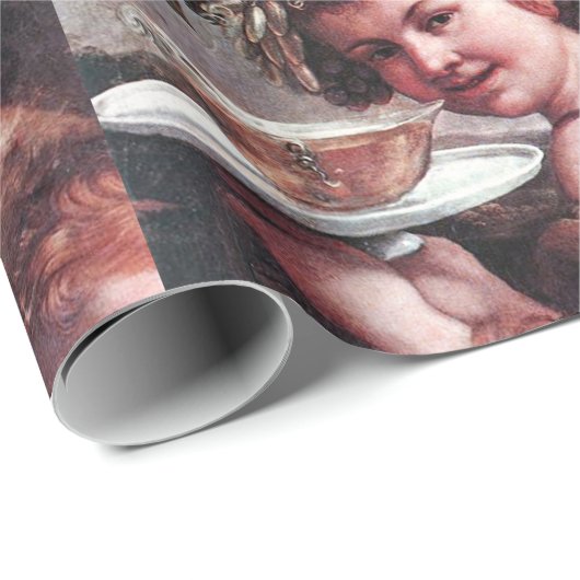 BACCHUS, GRAPEN UND ROSE GESCHENKPAPIER (Rolleneckpunkt)