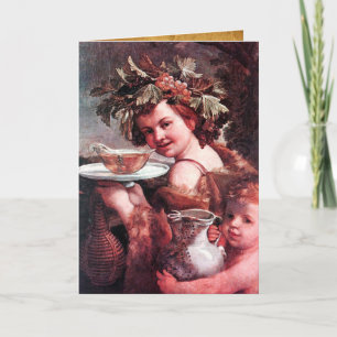 BACCHUS, GRAPEN UND ROSE WEINPARCHMENT Geburtstag Karte
