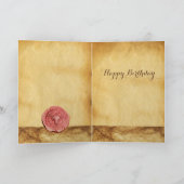 BACCHUS, GRAPEN UND ROSE WEINPARCHMENT Geburtstag Karte (Innenseite)