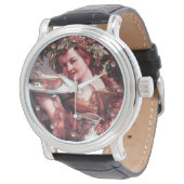 BACCHUS, GRAPEN UND WEISSER WEIN ARMBANDUHR (Schrägansicht)