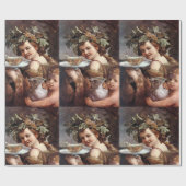 BACCHUS, GRAPEN UND WEISSER WEIN GESCHENKPAPIER (Flach)