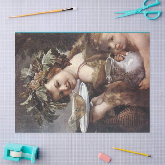 BACCHUS, GRAPEN UND WEISSER WEIN SEIDENPAPIER (Basteln)