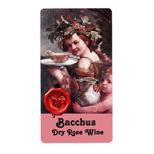 BACCHUS MIT GRAPEN UND ROSE WEIN ROTES SIEGEL (Vorne)