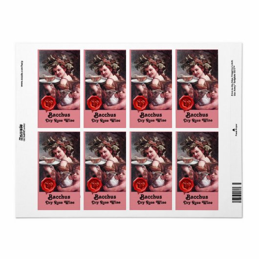 BACCHUS MIT GRAPEN UND ROSE WEIN ROTES SIEGEL (Vorne)