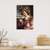 BACCHUS MIT RÖHREN UND WEIN POSTER (Küche)