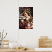 BACCHUS MIT RÖHREN UND WEIN POSTER (Küche)
