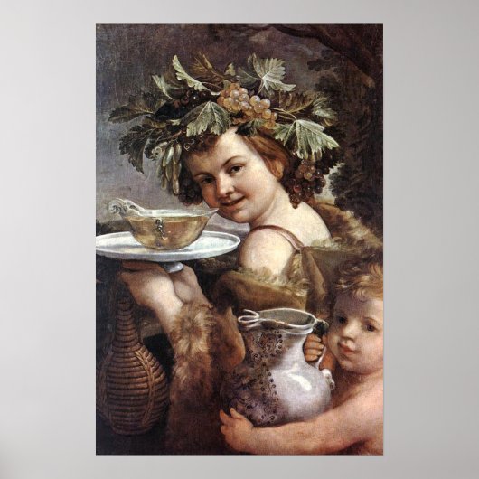 BACCHUS MIT RÖHREN UND WEIN POSTER (Vorne)